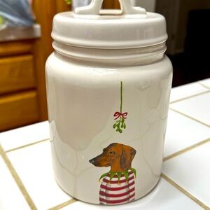 Rae Dunn dachshund canister